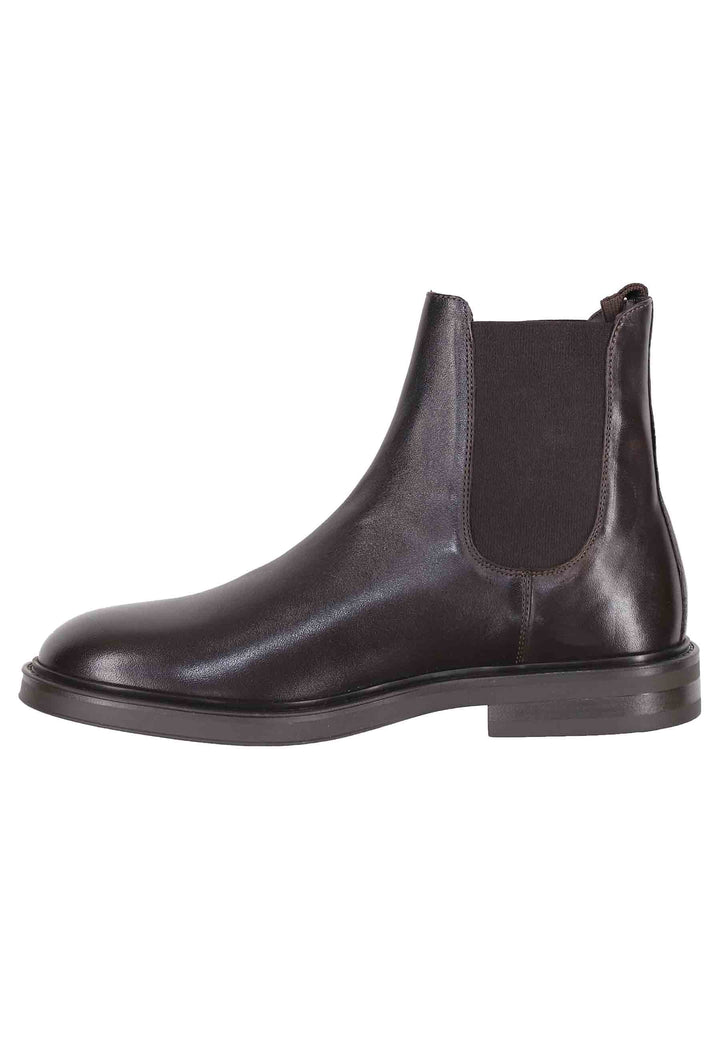 Spatarella Chelsea boots uomo in pelle testa di moro con suola in gomma Vendita Economica