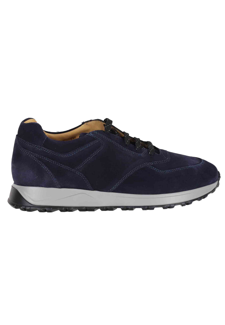 Spatarella Sneakes da uomo in camoscio blu con suola in gomma In Saldo