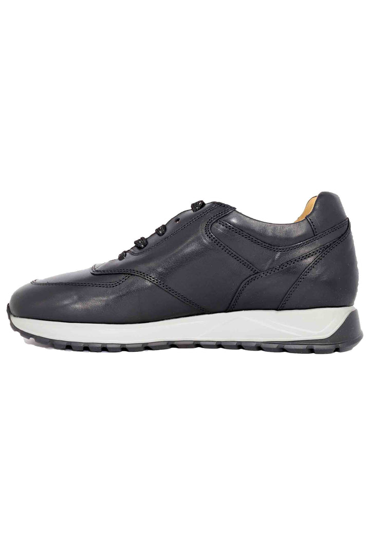 Spatarella Sneakes da uomo in pelle nera con suola in gomma Moda