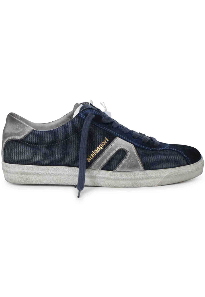 Spatarella Sneakers uomo in canvas vintage blu Vendita