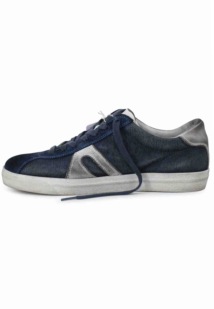 Spatarella Sneakers uomo in canvas vintage blu Vendita