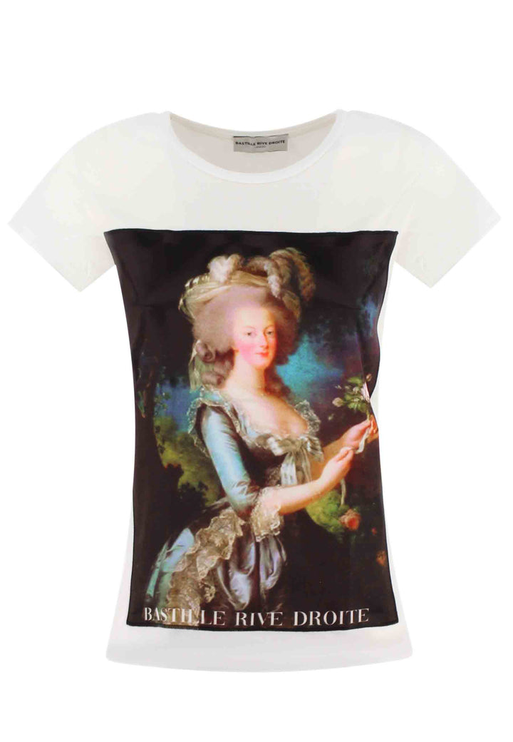 Spatarella T-shirt donna Icons in cotone bianco con stampa in seta I Più Venduti