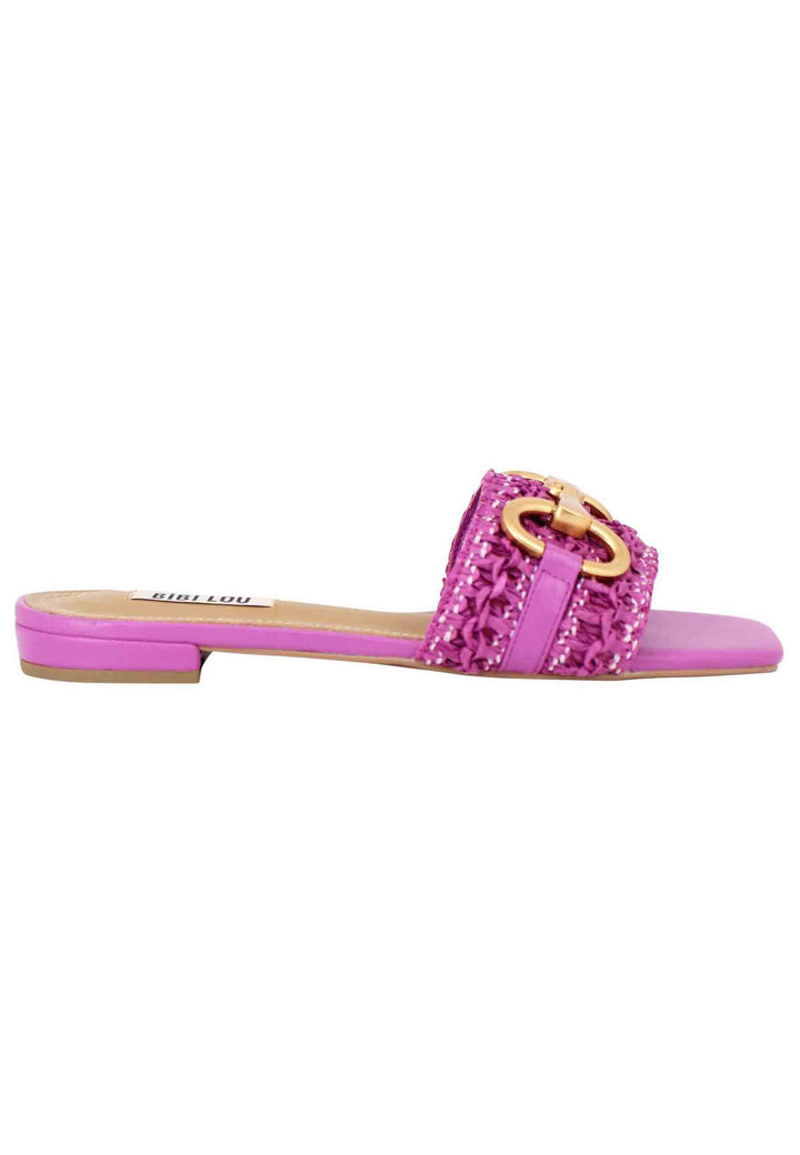 Spatarella Sandali donna Edna in pelle viola con morsetto e tacco basso Vendita