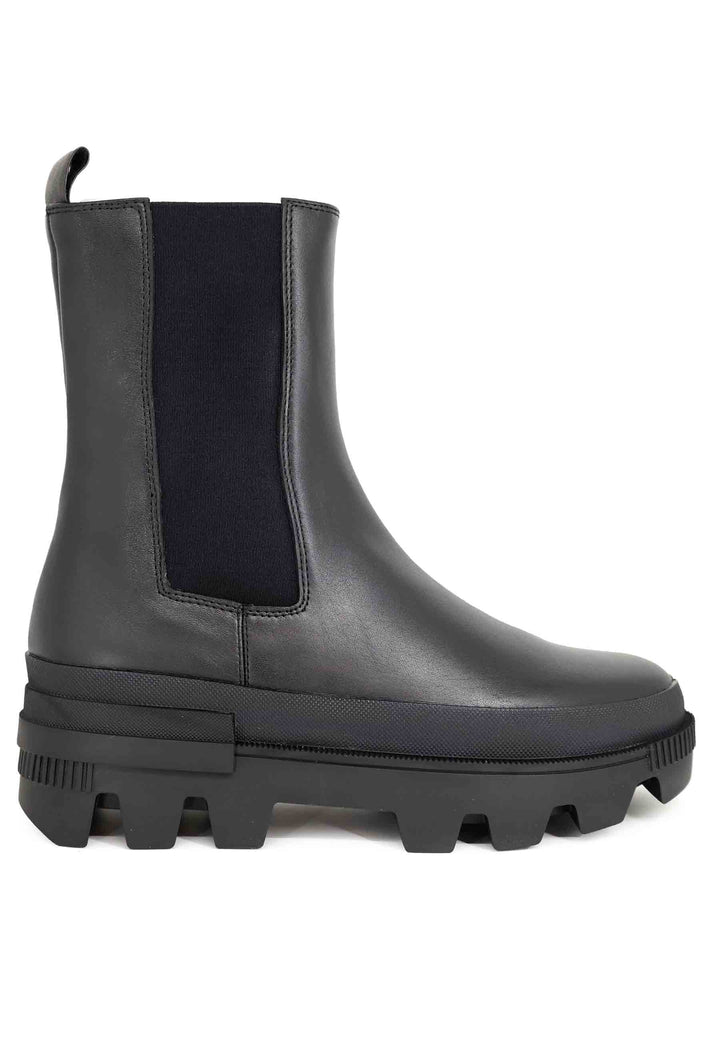 Spatarella Stivaletti donna in pelle nera con fondo carrarmato Violet Soddisfazione Garantita
