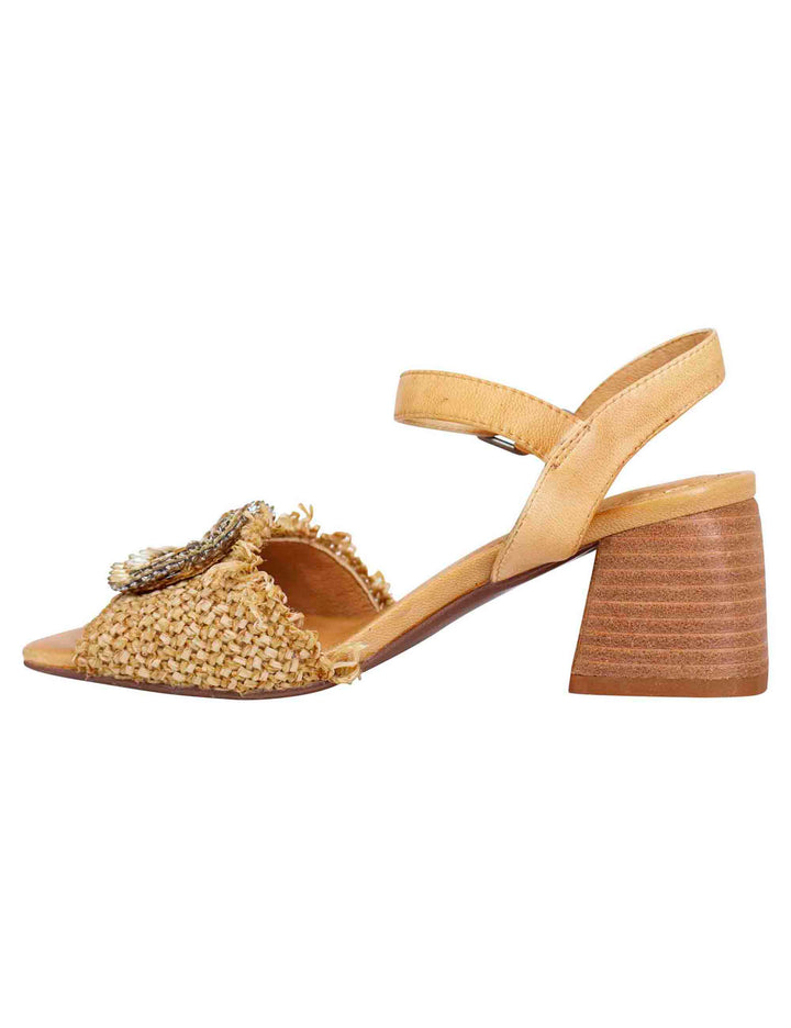 Spatarella Sandali donna in rafia naturale con strass e cinturino alla caviglia Outlet