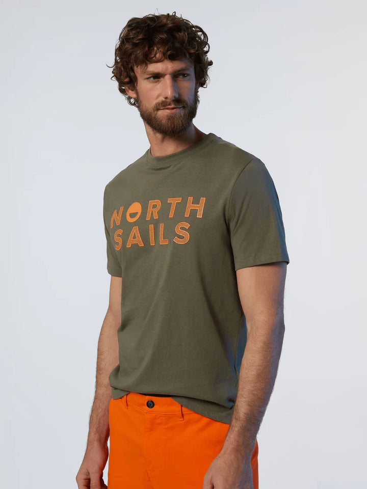 Spatarella T-shirt uomo in cotone verde 692973-0441 Nuova