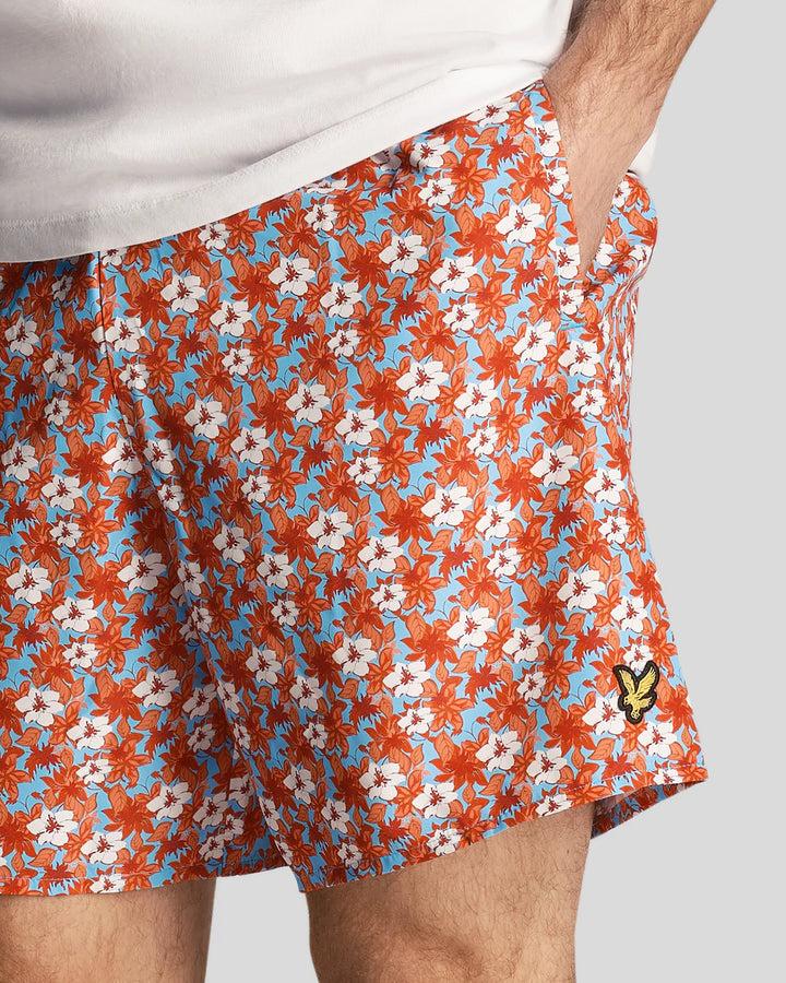 Spatarella Costumi uomo in tessuto a fiori Italy