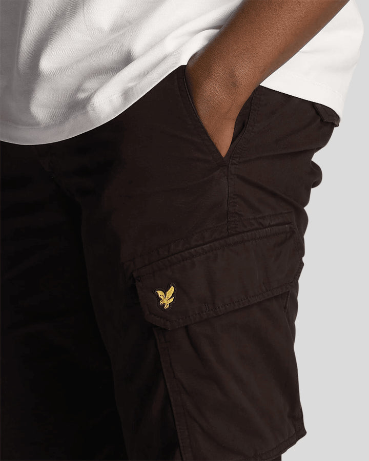 Spatarella Bermuda cargo uomo in cotone nero In Linea