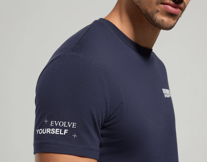 Spatarella T-shirt uomo girocollo in jersey blu bmt0162-7000 Qualità