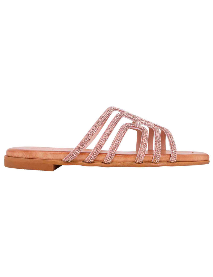 Spatarella Sandali flat donna in strass rosa con sottopiede morbido Convenienza