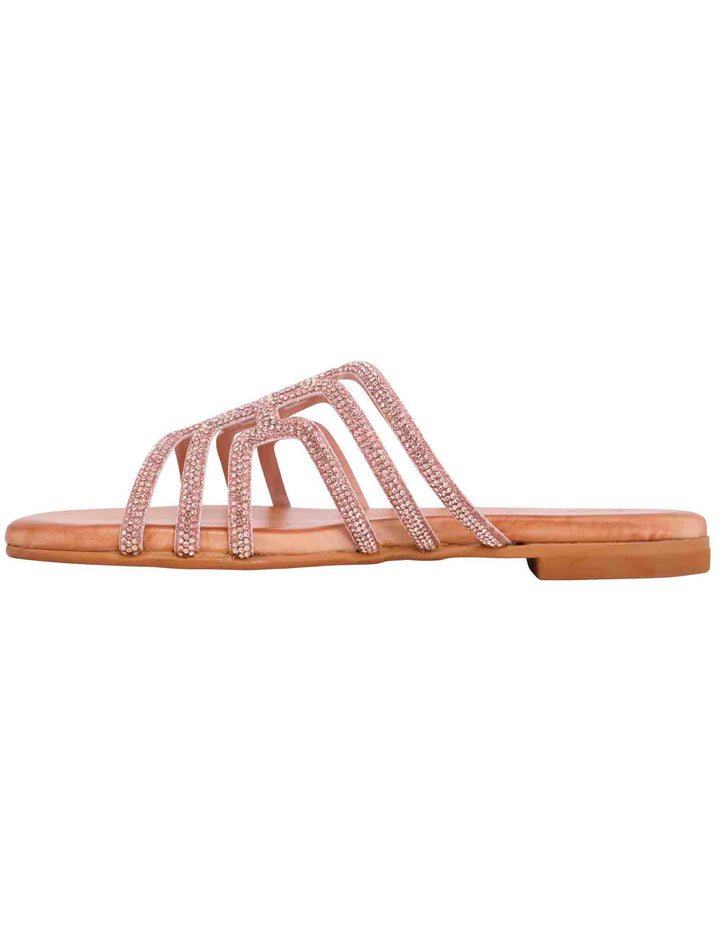 Spatarella Sandali flat donna in strass rosa con sottopiede morbido Convenienza