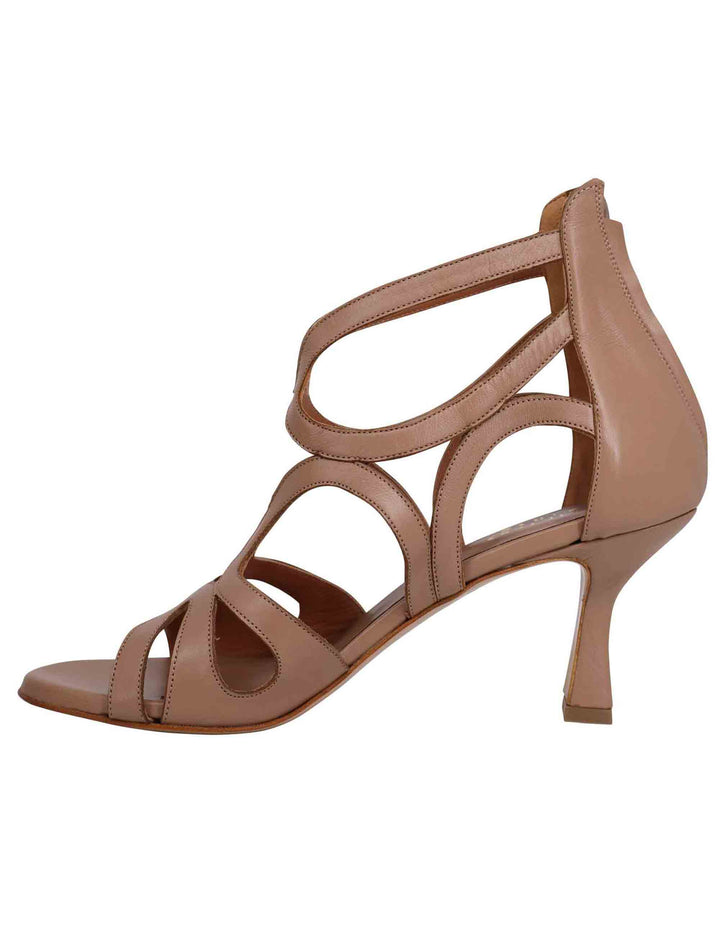 Spatarella Sandali donna in pelle naturale con tallone chiuso e punta tonda Economico