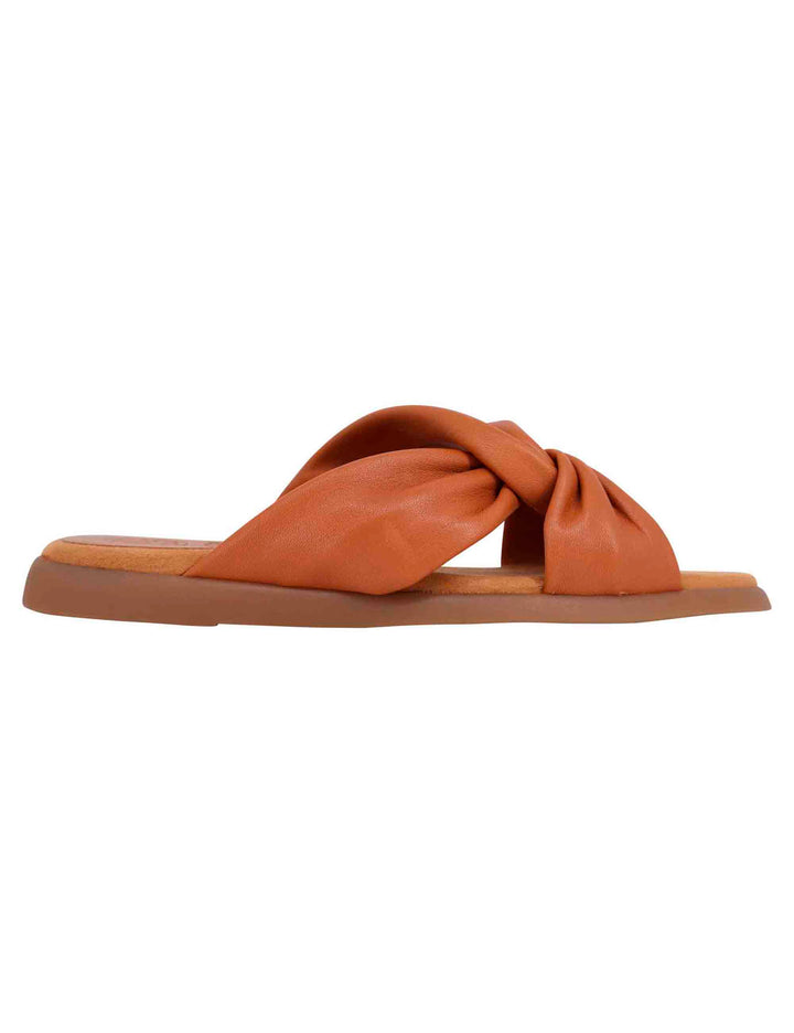 Spatarella Sandali flat donna in pelle cuoio con sottopiede morbido Hotsell