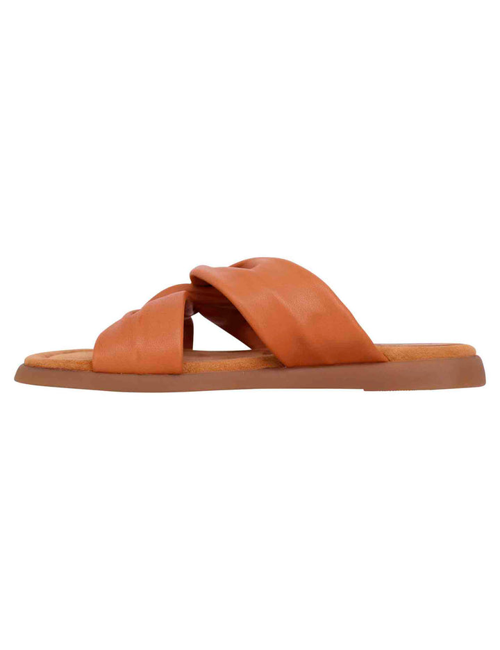 Spatarella Sandali flat donna in pelle cuoio con sottopiede morbido Hotsell