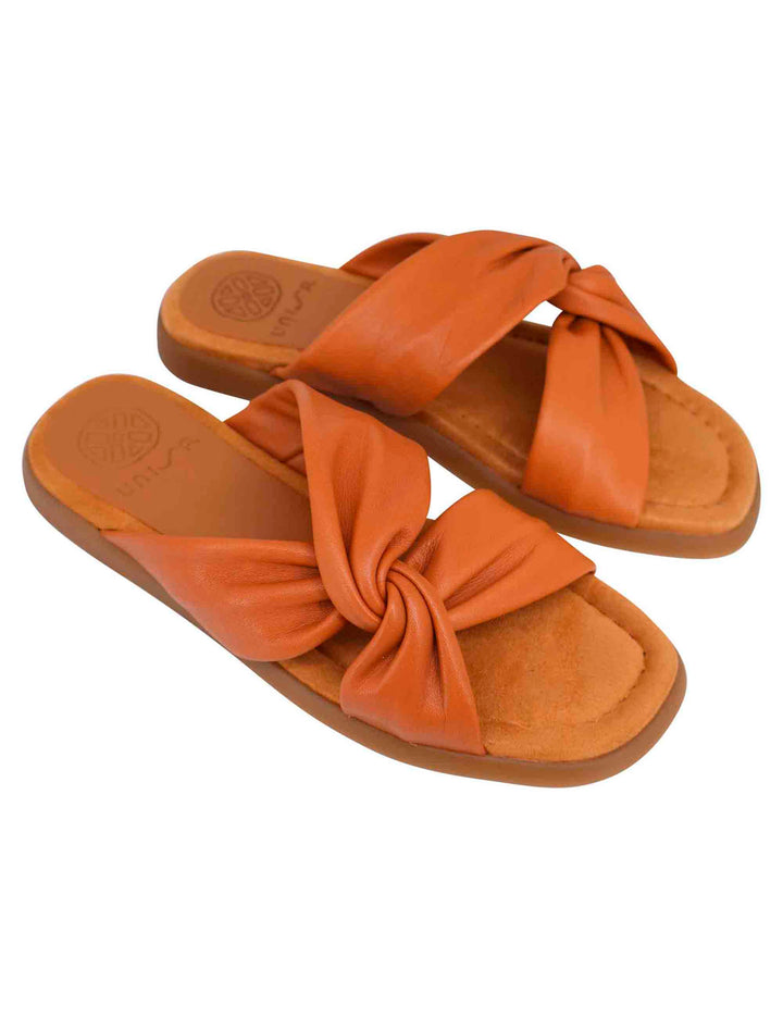 Spatarella Sandali flat donna in pelle cuoio con sottopiede morbido Hotsell