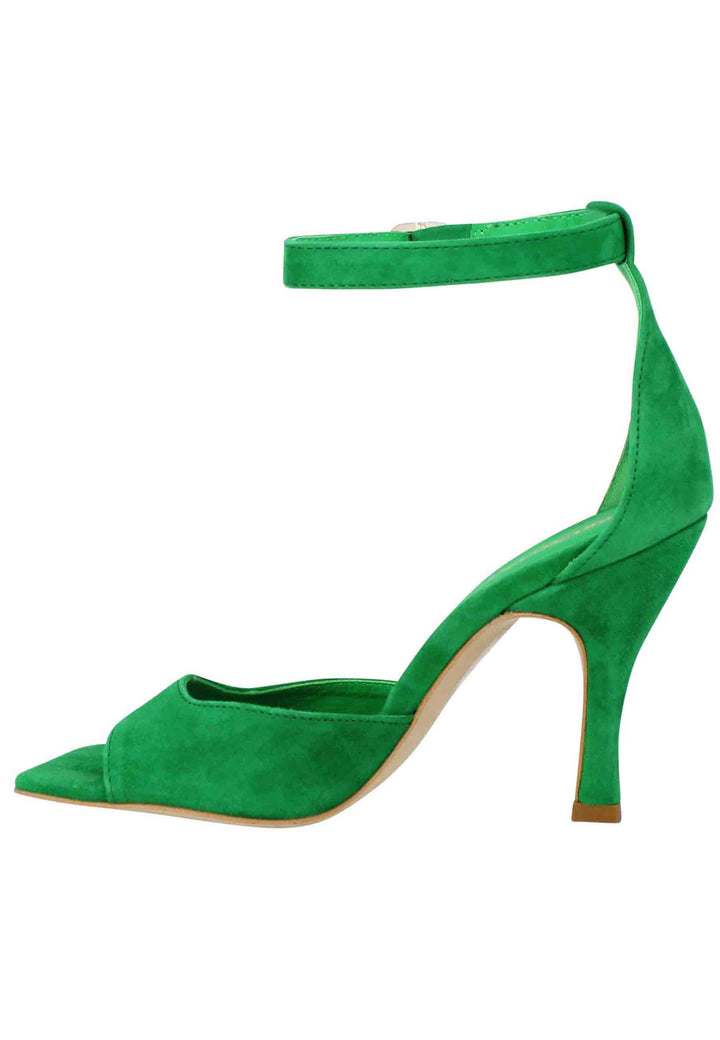 Spatarella Sandali donna Soly Lea in camoscio verde con cinturino alla caviglia Promozione Limitata