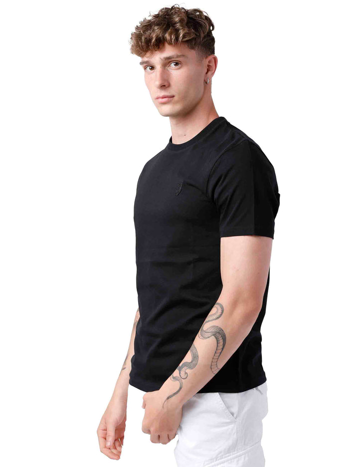 Spatarella T-shirt uomo in cotone nero Presa