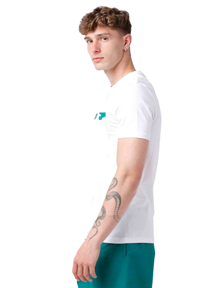 Spatarella T-shirt uomo in cotone bianco Sconto