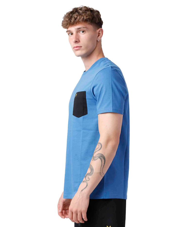 Spatarella T-shirt uomo in cotone blu Offerta