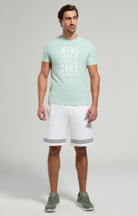 Spatarella Bermuda uomo in felpa stretch bianco bmf0119-1000 Vendite Flash