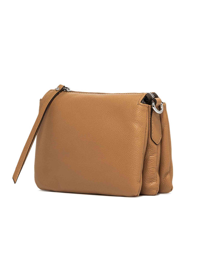 Spatarella Borse donna pochette Three in pelle naturale con tracolla removibile in tono In Linea