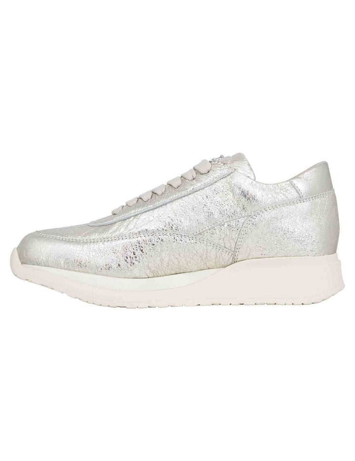 Spatarella Sneakers donna in pelle laminata platino Acquista Ora