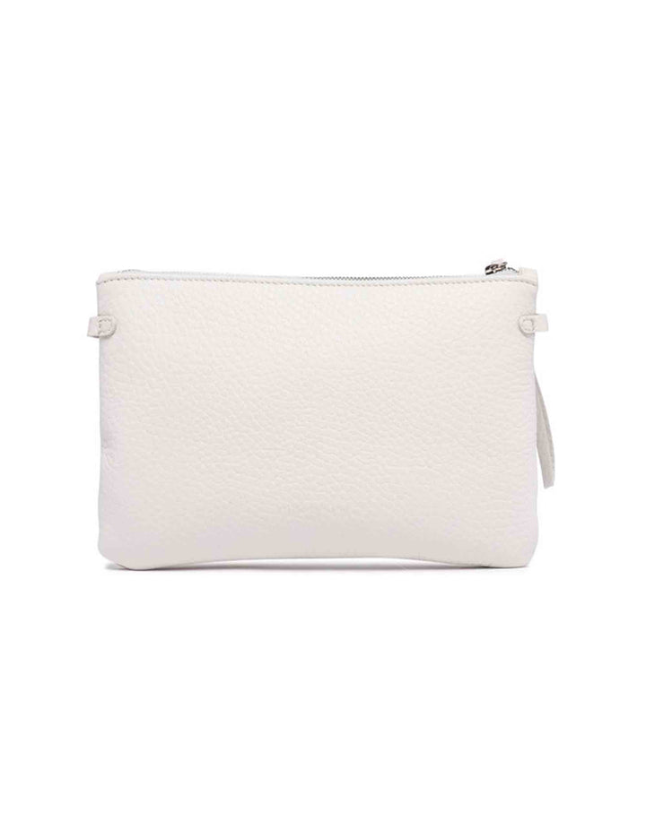 Spatarella Borse donna pochette Hermy in pelle panna e naturale con manico a bracciale e tracolla Consegna Veloce