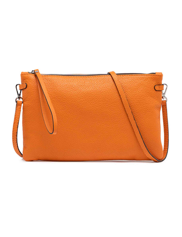 Spatarella Borse donna pochette Hermy in pelle arancione con manico a bracciale e tracolla in pelle Promozione Limitata