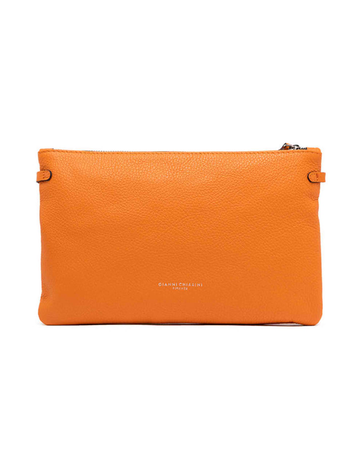 Spatarella Borse donna pochette Hermy in pelle arancione con manico a bracciale e tracolla in pelle Promozione Limitata