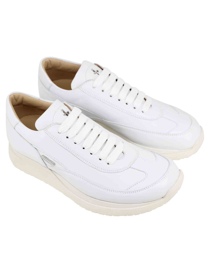 Spatarella Sneakers donna in pelle laminata bianca Shopping Online