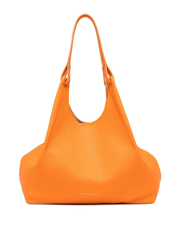 Spatarella Borse shopping donna Dua in pelle arancione con doppi manici Affare Del Giorno