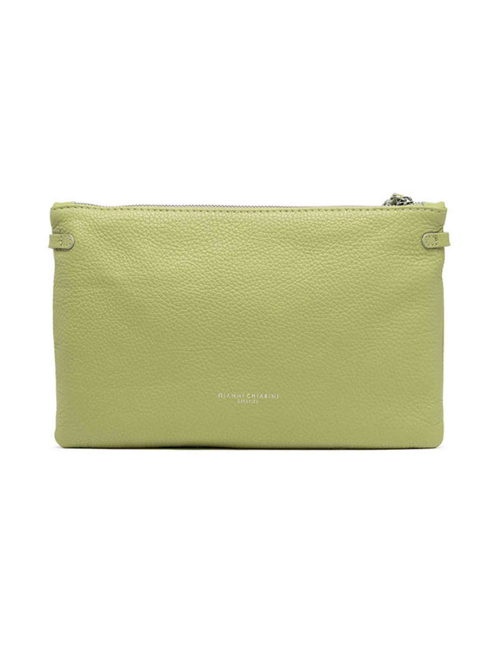Spatarella Borse donna pochette Hermy in pelle verde con manico a bracciale e tracolla in pelle Convenienza