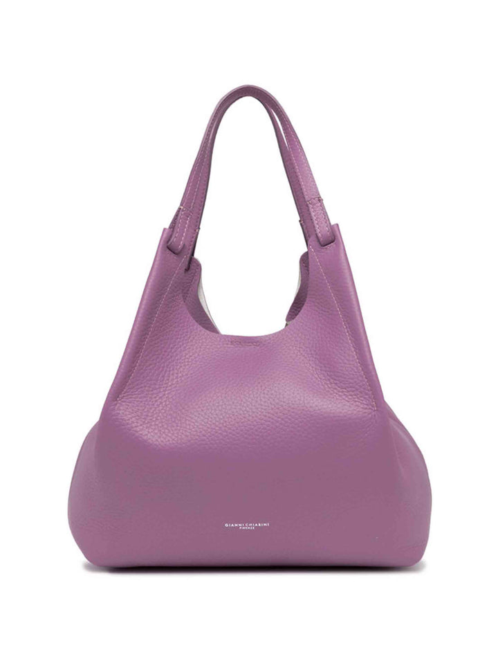 Spatarella Borse shopping donna Dua in pelle viola con doppi manici Presa