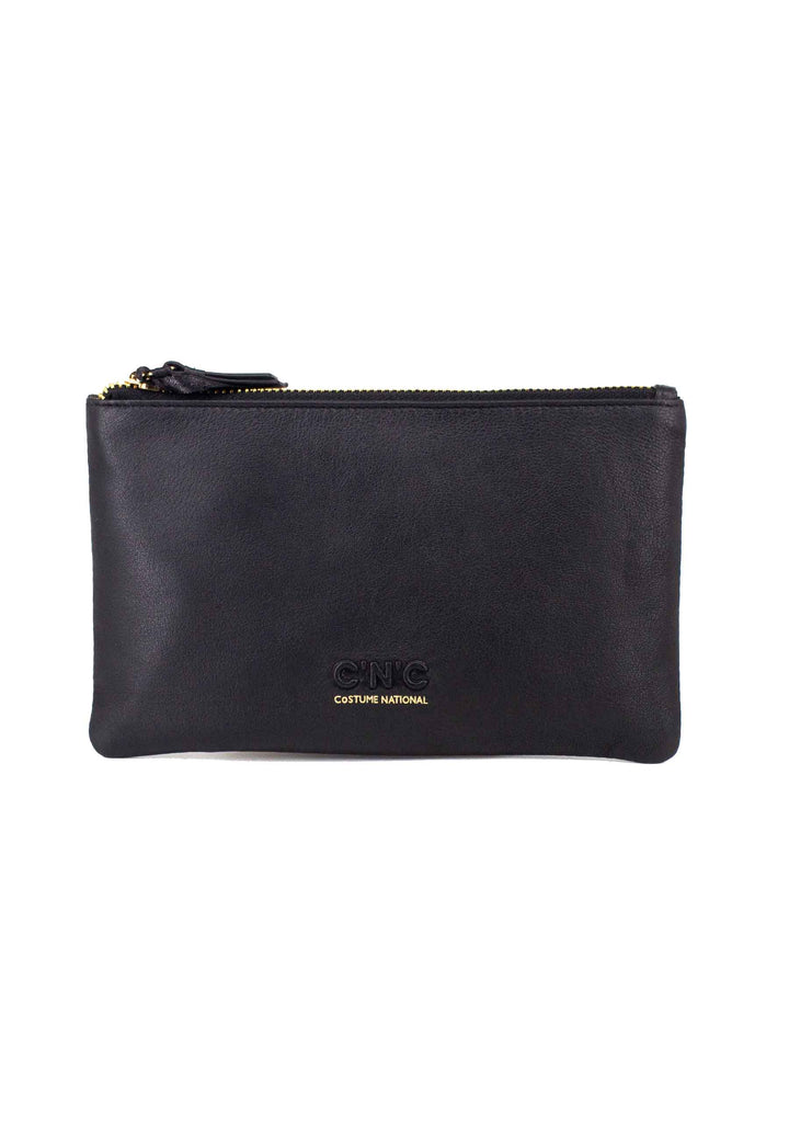 Spatarella Portafoglio uomo con zip in pelle nera Offerta