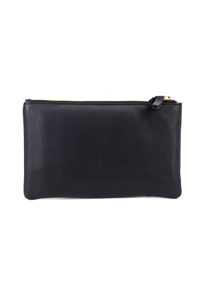 Spatarella Portafoglio uomo con zip in pelle nera Offerta