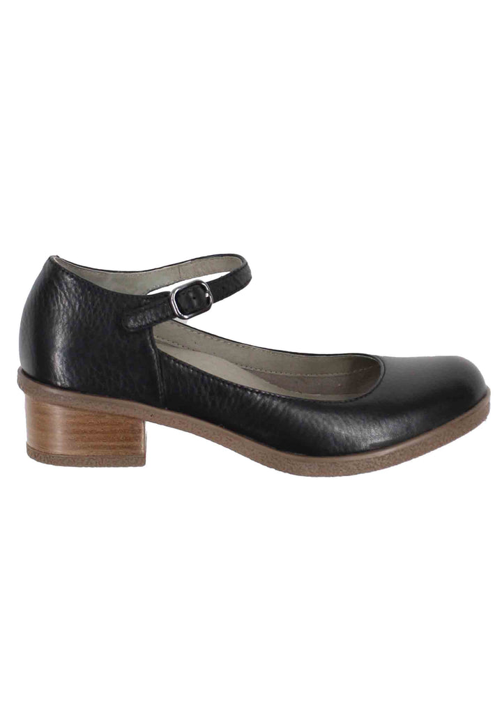 Spatarella Decollete donna whaterproff in pelle nera con suola in gomma Vendite Flash