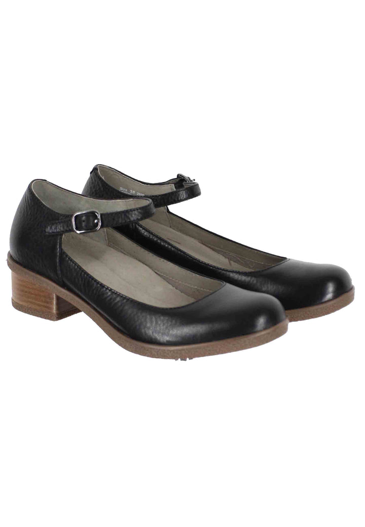 Spatarella Decollete donna whaterproff in pelle nera con suola in gomma Vendite Flash
