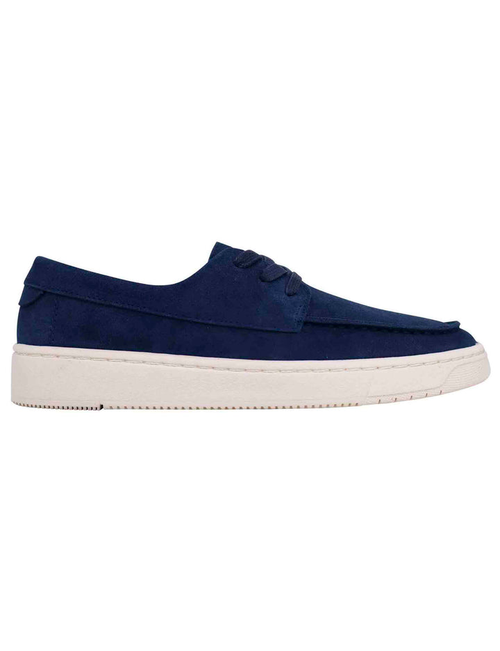Spatarella Stringate uomo in camoscio blu con suola in gomma Nuovo