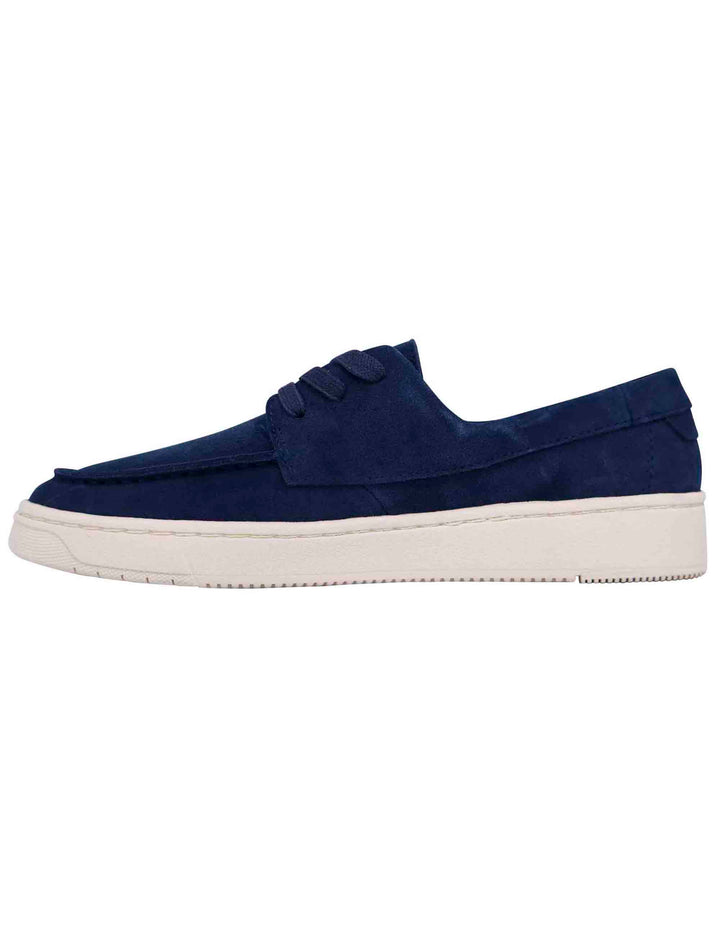 Spatarella Stringate uomo in camoscio blu con suola in gomma Nuovo