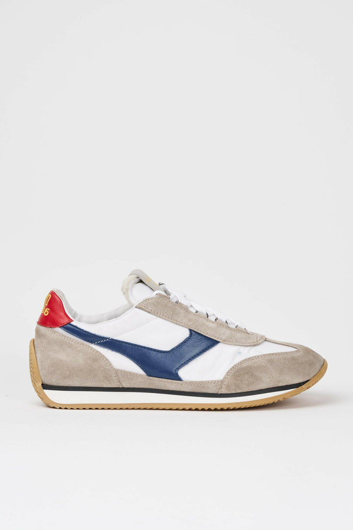 Spatarella Sneakers uomo Trainer '74 in camoscio beige e tessuto 01 Spedizione Gratuita