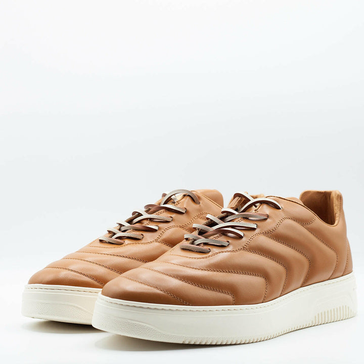 Spatarella Sneakers da uomo Bomber in pelle camel Qualità Garantita