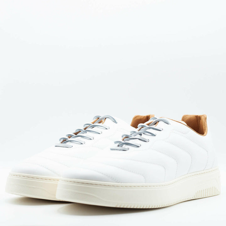 Spatarella Sneakers da uomo Bomber in pelle bianca Negozi Online