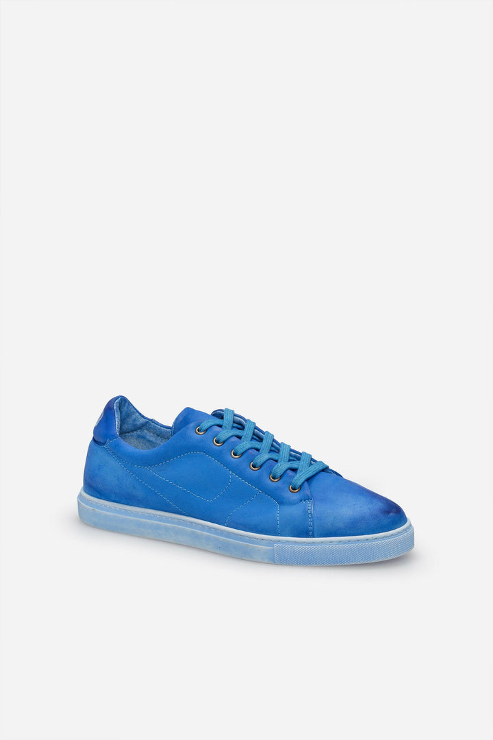 Spatarella Sneakers uomo N.100 in pelle celeste vintage Shopping Online