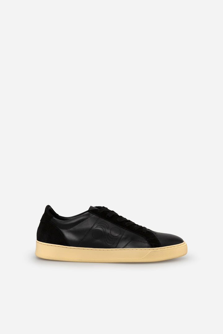 Spatarella Sneakers uomo Del Bello in pelle nera Affare Del Giorno