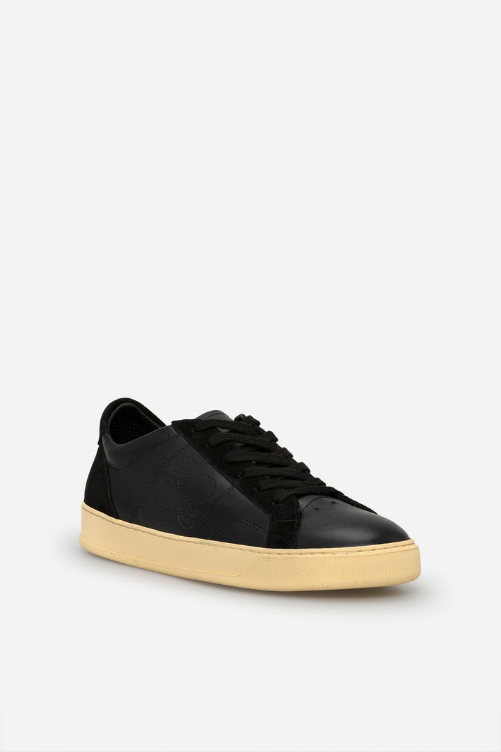 Spatarella Sneakers uomo Del Bello in pelle nera Affare Del Giorno