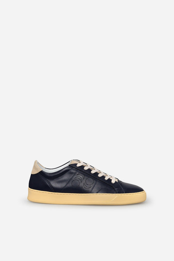 Spatarella Sneakers uomo Del Bello in pelle blu Prezzo Ridotto