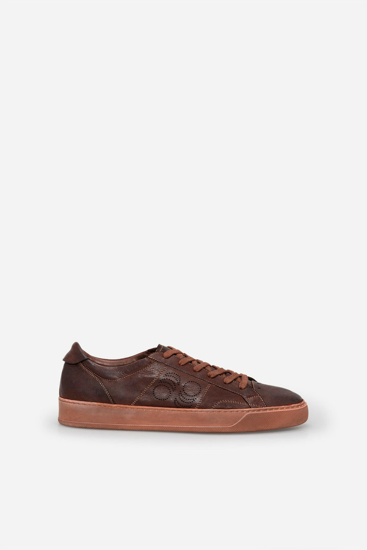 Spatarella Sneakers uomo Del Bello in pelle marrone effetto vintage Convenienza