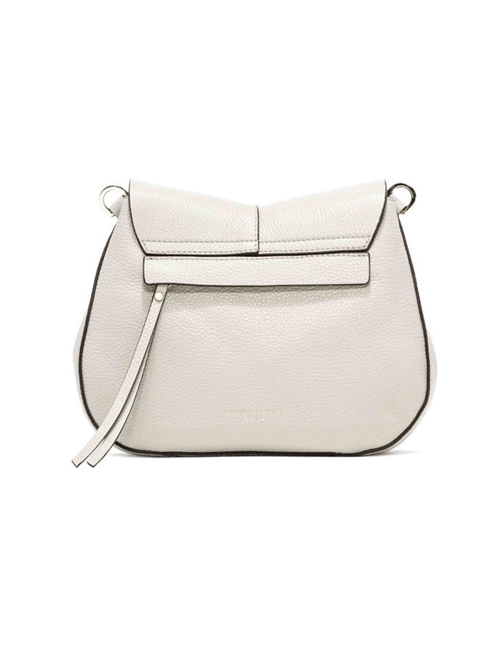 Spatarella Borse a spalla donna Helena Round in pelle panna con doppia tracolla Outlet
