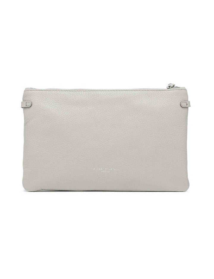 Spatarella Borse donna pochette Hermy in pelle grigia con manico a bracciale e tracolla in pelle In Vendita