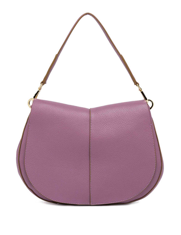 Spatarella Borse a spalla donna Helena Round in pelle viola Saldi